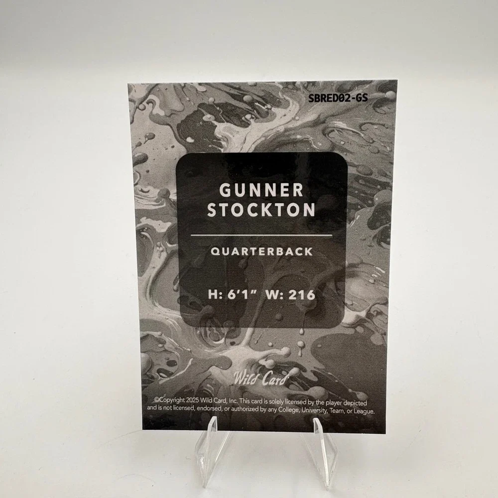 Gunner Stockton 2025 Wild Card Splat Red Serial Numbered 4/9 SBRED02-GS‎ QB